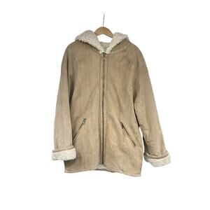 Vintage Penny Lane Style Genuine Leather Sherpa Winter Coat Western Womens XL‎